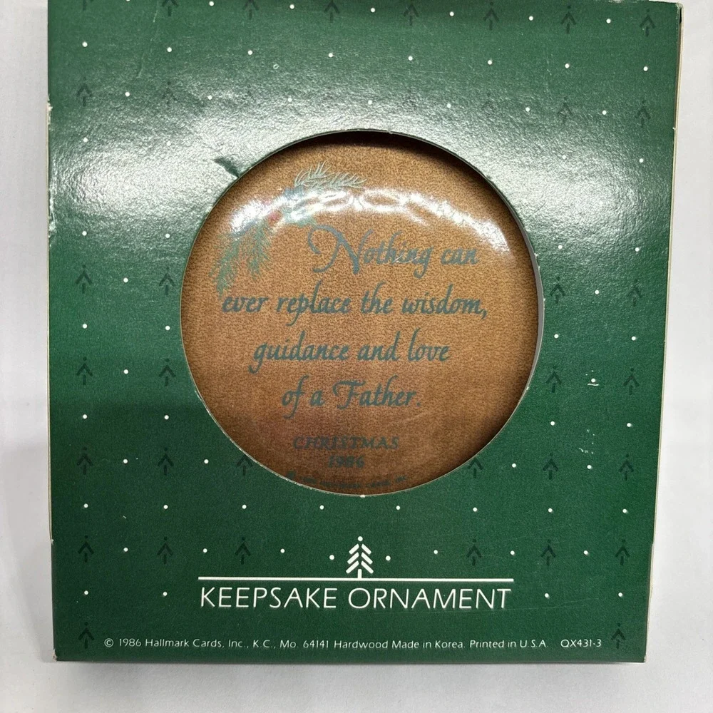 Hallmark Father Wooden Christmas Ornament 1986